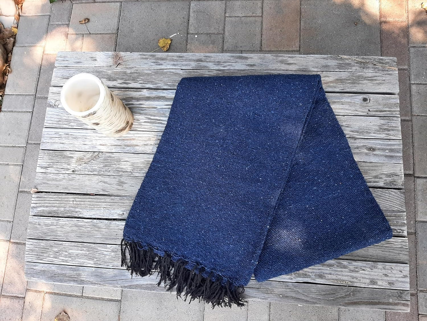 Open Road Goods Bulk Handmade Solid Color Yoga Blankets - Thick Mexican Blankets or Throws - Made for Yoga! (12 Pack, Black)