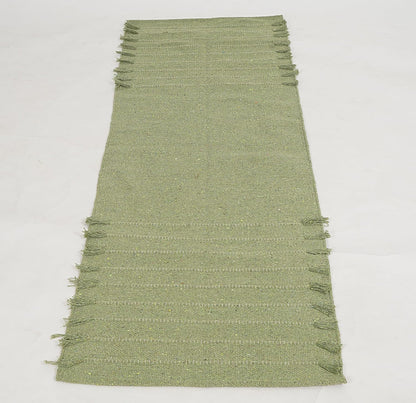 Indian Handmade 100% Organic Cotton Yoga Mat, Hand Woven Rug, Yoga Mat For Everyday Fitness at Home Comfortable Foldable Long Mat