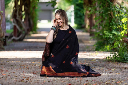 Exotic Vegan Meditation Shawl - Large Unisex Prayer Wrap, Oversize Scarf & Versatile Indian Style Blanket