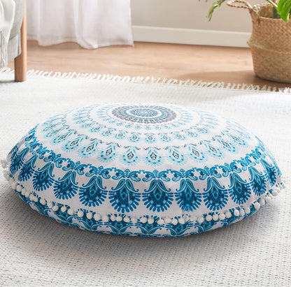 Codi Meditation Floor Pillow Set of 2, Round Large Pillows Seating for Adults, Bohemian Mandala Circle Cushion for Outdoor Fireplace Yoga Living Room, 32 Inch, Memory Foam Added, Purple Orchid NEW