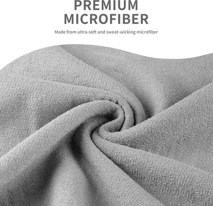 MICROFI Microfiber Hot Yoga Towel Mat, 24 x 72 inches, with Non-Slip Silicone Grip, Secure Fit Elastic Straps (Gray)
