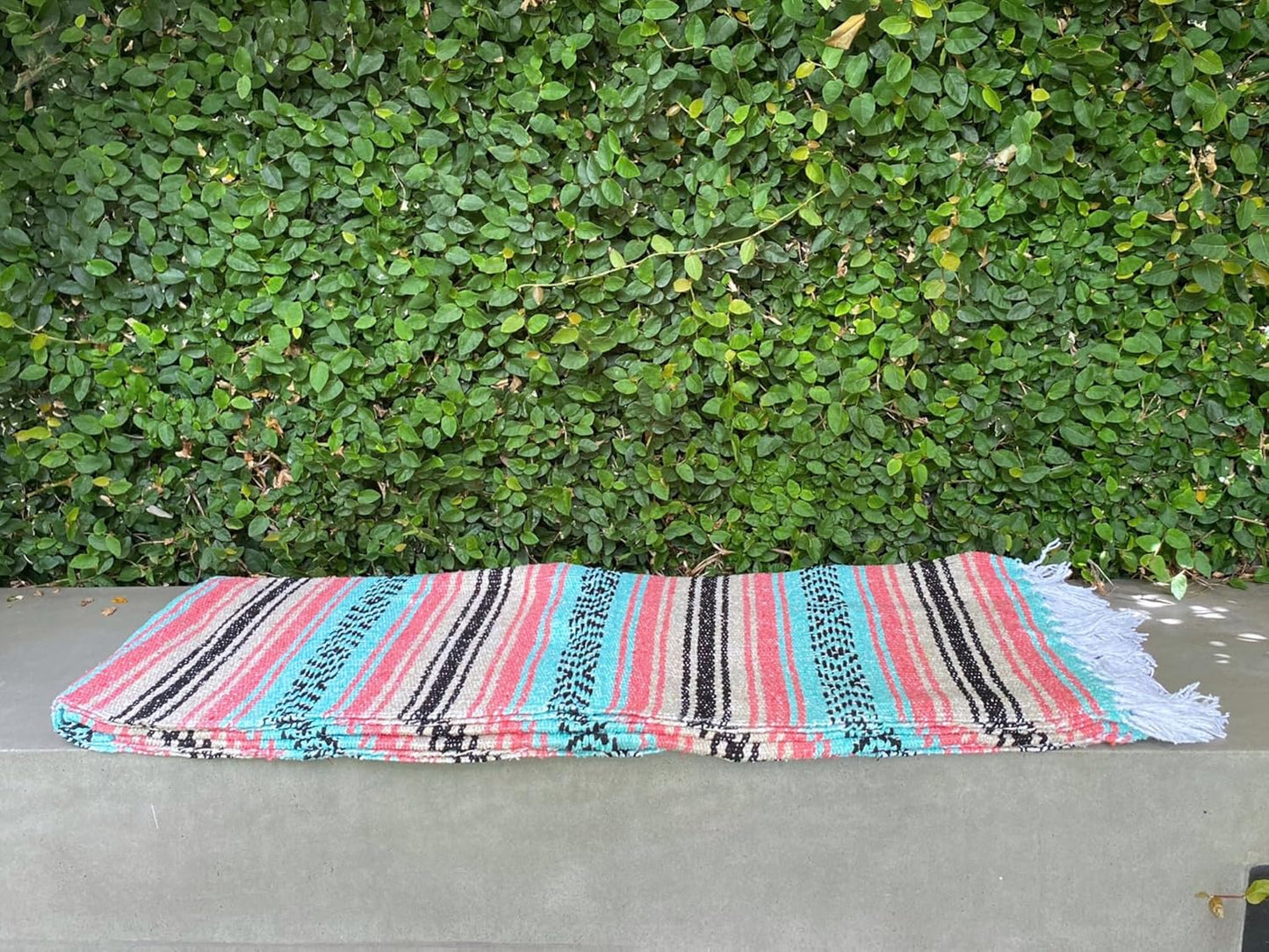 Del Mex Classic Mexican Blanket, Large Authentic Woven Falsa Throw (70"x50"), Artisan Southwest Décor for Beach, Yoga, Outdoors (Lavender)