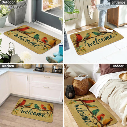 Doormat Yoga Frog Front Door Mat Indoor Outdoor Entrance,Pink Lotus Flower Door Mat Waterproof Low Profile All-Season,Easy Clean Patio Porch Entryway Floor Rug 17x29 Inch