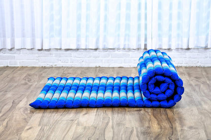 Leewadee - Kapok Roll Mat – Handcrafted Folding Sleep & Relaxation Mattress from Thailand, Ideal as Guest Bed, Camping Mat, Yoga Mat or Traditional Futon, 75 x 39 inches, Anthracite