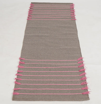 Indian Handmade 100% Organic Cotton Yoga Mat, Hand Woven Rug, Yoga Mat For Everyday Fitness at Home Comfortable Foldable Long Mat