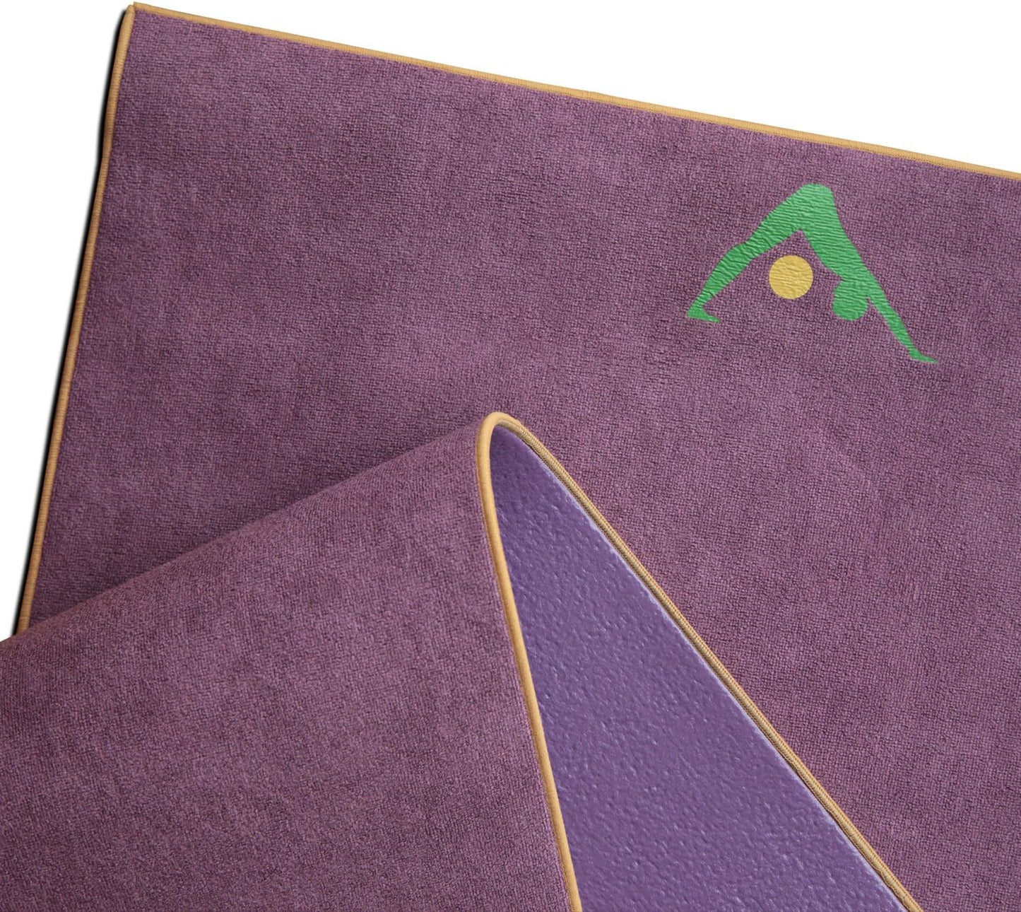 AURORAE Synergy 2in1 Hot Yoga Mat with integrated Non Slip Microfiber Towel. No Slipping No Bunching/Odor Patent Protected, Machine Washable