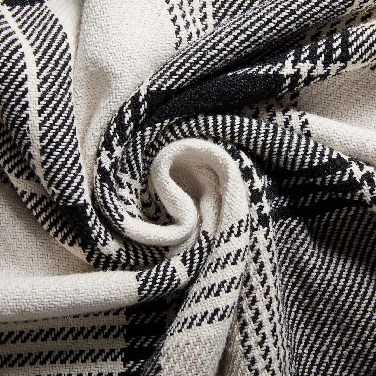 Americanflat 50x60 Throw Blanket - Soft and Breathable Cotton Throw Blanket for Couch, Bed, Chair - Decorative Blankets Perfect for Home or Outdoor Use - Navy Blue and White Double Diamond Design