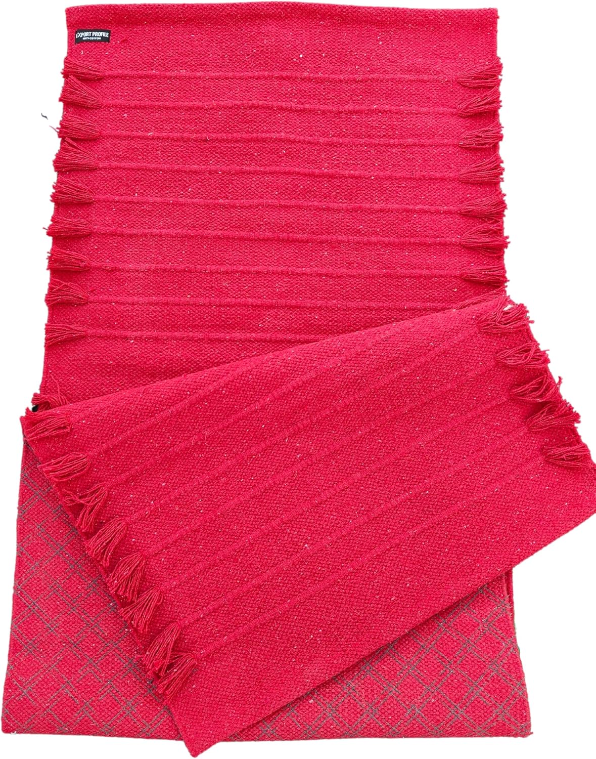 Indian Handmade100 % Organic Anti Skid Multi Colour Cotton Yoga Mat - Eco-Friendly Hand-Woven Rug - Non-Slip & Thick (24”x72”x5mm) for Hot yoga & Everyday Fitness at Home - Comfortable & Foldable Extra-Long Mat