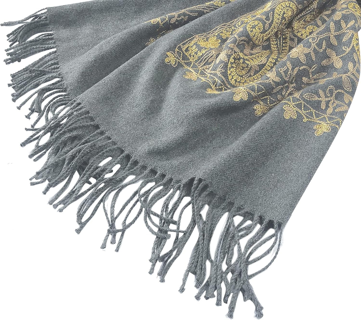 Urban CoCo Women's Embroidered Oversize Tassel Shawl Scarf Wraps for Women