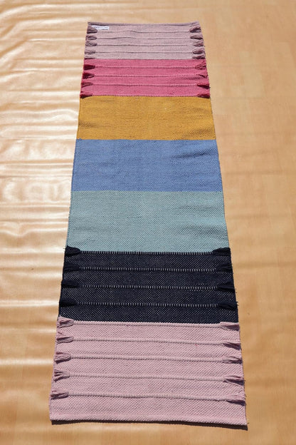 Jaipur art & Rugs Cotton Yoga Mat - Eco-Friendly Hand-Woven Rug - Non Slip & Thick (24”x72”x5mm) for Everyday Fitness at Home - Comfortable Extra-Long