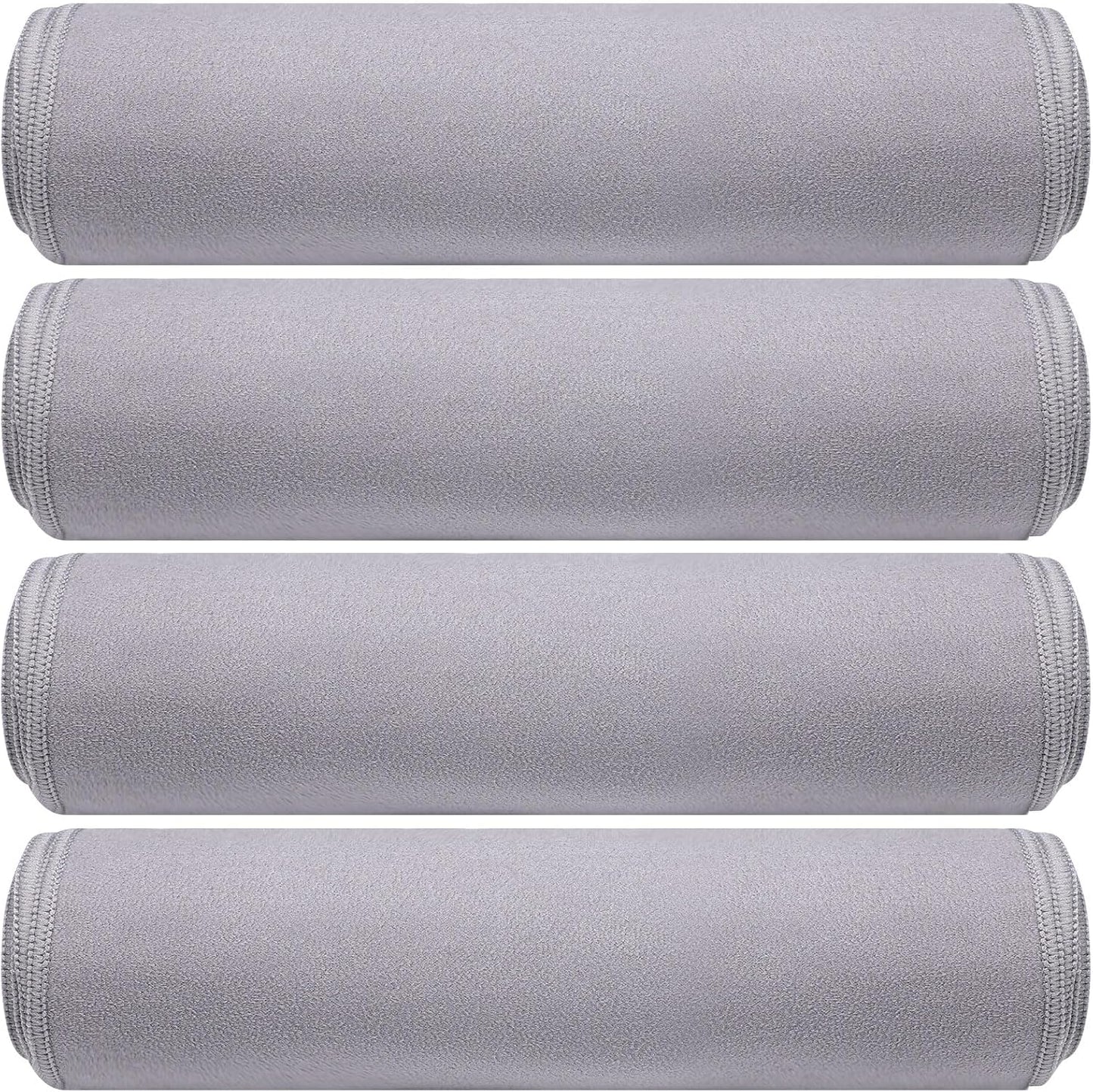 Breling 4 Pack 72" x 24" Hot Yoga Towel Non Slip Microfiber Mat Towel Sweat Absorbent Soft Pilates Mat Essentials for Hot Yoga Pilates Exercise(Light Grey)