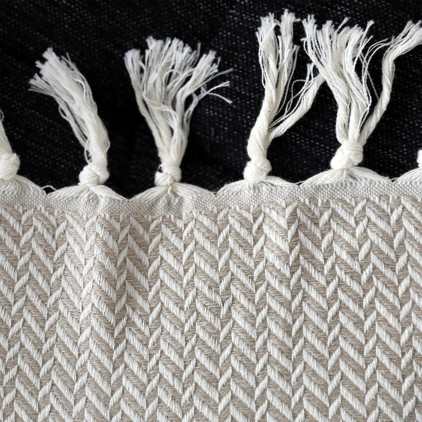 Peshtemania Premium Cotton Throw Blanket, 50x60 inches, Light Blue, Turkish Herringbone, Farmhouse Decor, Yoga Blanket, Picnic Blanket