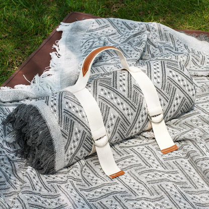 Genovega 2 in 1 Extra Large Rug Outdoor Picnic Blanket Waterproof Woven Boho Mat Giant Beach Towel Travel Essential Yoga Accessories Park Patio Lawn Garden Ground Music Festival Concert Must Have