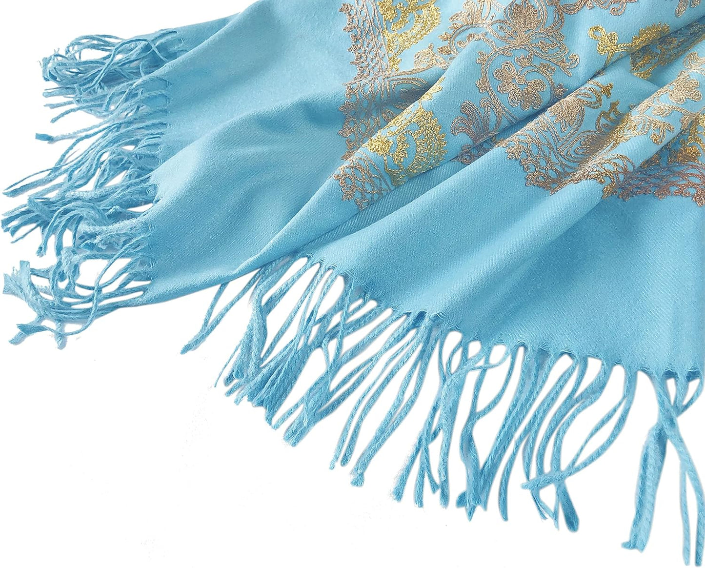 Urban CoCo Women's Embroidered Oversize Tassel Shawl Scarf Wraps for Women