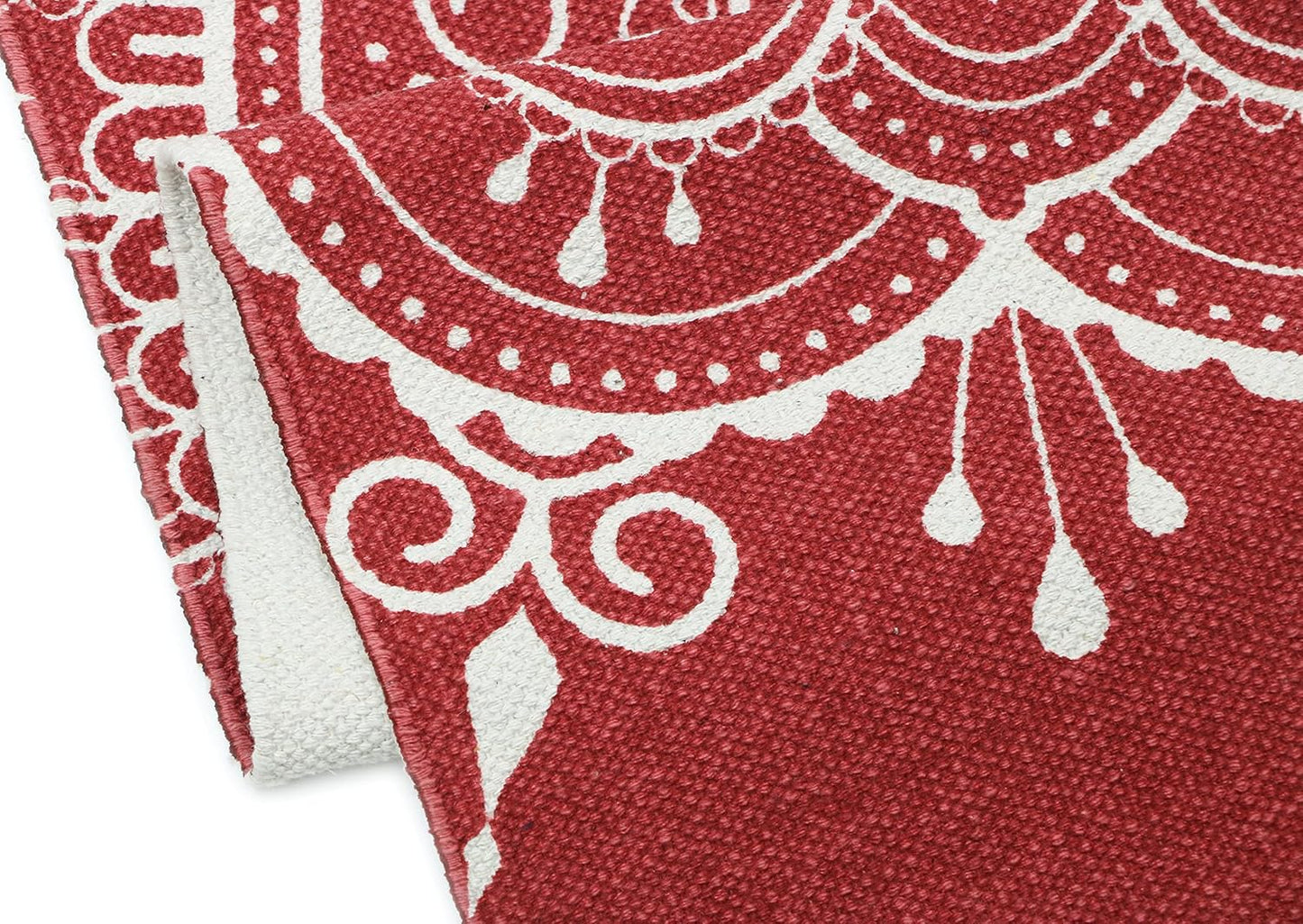 Hand Woven 100% Cotton Yoga Mat- Thick Handloom Made in India- for Gym Floor Exercise - Runner for Bedroom