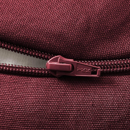 Zafu Meditation Cushion, 15" Round Buckwheat Yoga Pillow with Organic Cotton Cover - Burgundy