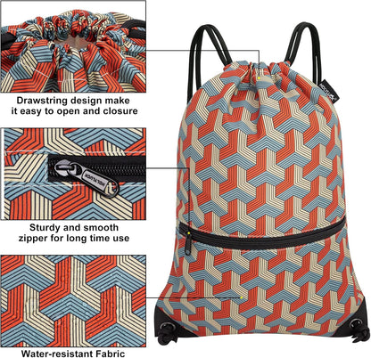 HOLYLUCK Drawstring Backpack Bag Sport Gym Sackpack - Colors B