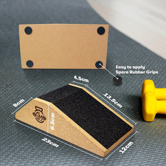 Cork Squat Wedge 2PCS | Squat Wedges for Weightlifting | Anti-slip Enhanced Grip Surface | Squat Wedge Calf Raise Yoga Block