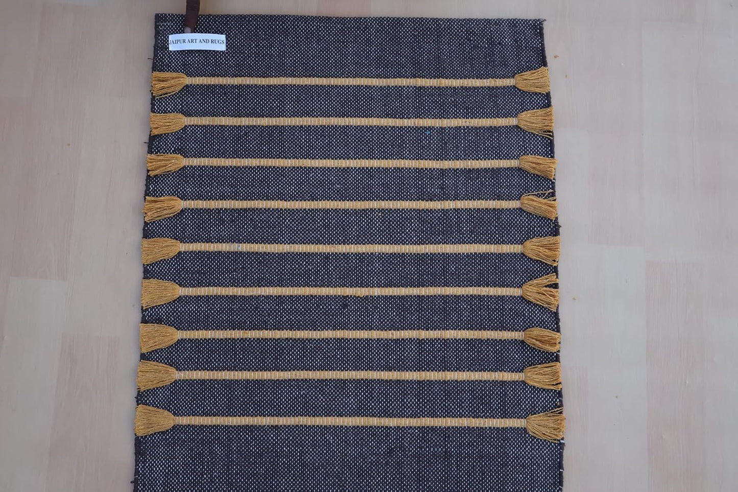 Jaipur Art & Rugs Cotton Yoga Rug - Eco-Friendly Hand-Woven Thick Mat (24”x72”x5mm) for Everyday Fitness at Home - Comfortable & Extra-Long - Colors A