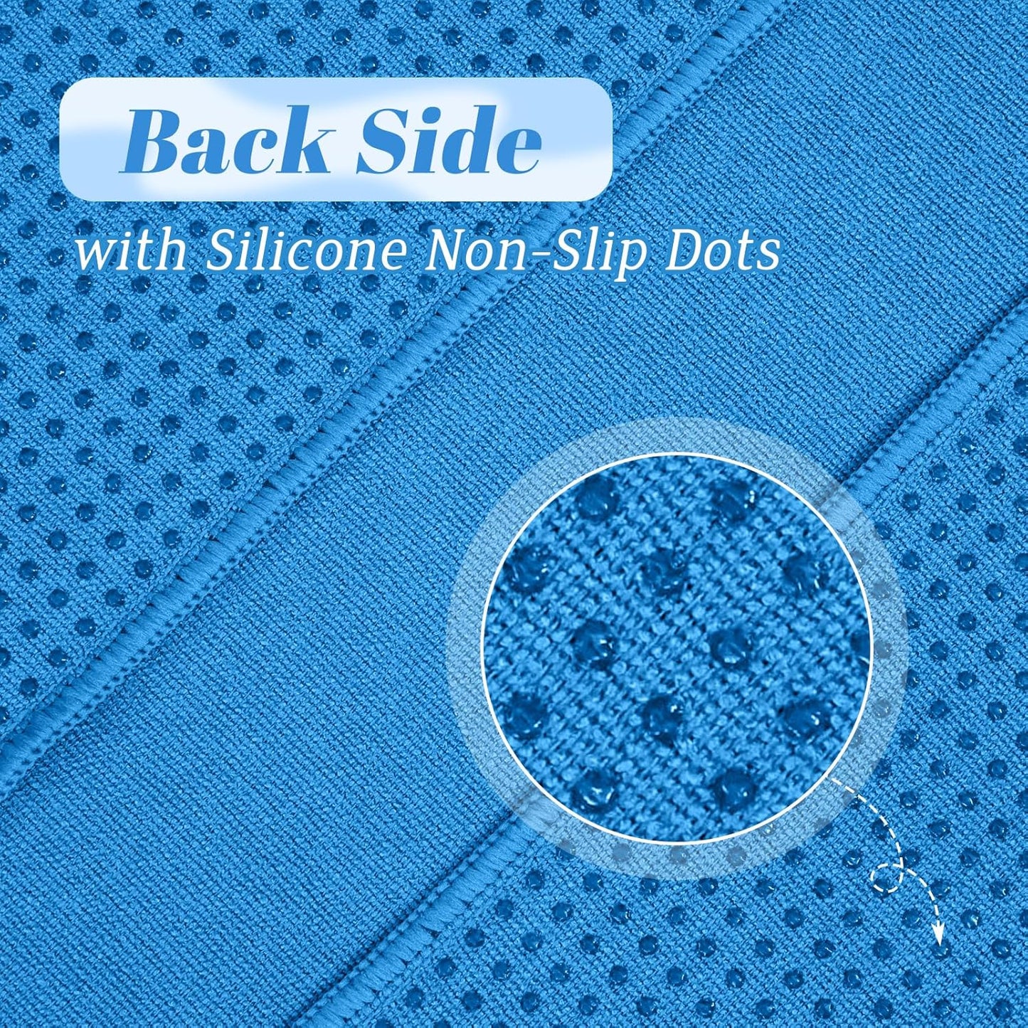 Hot Yoga Towel Non Slip- Microfiber Yoga Mat Towel for Hot Yoga, Pilates and Fitness 72" x 24", Sky Blue