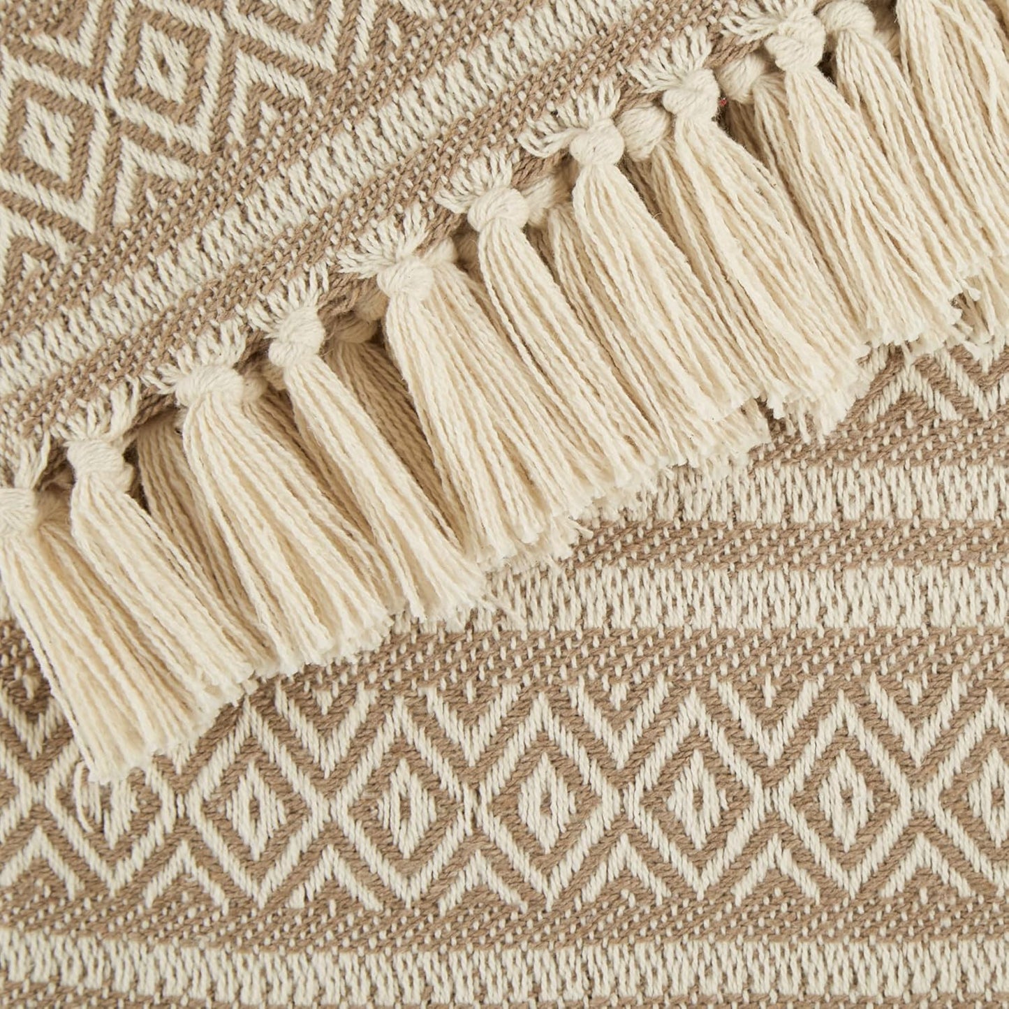 DII Global Diamond Stripe Woven Throw, 50x60-Inch, Mineral