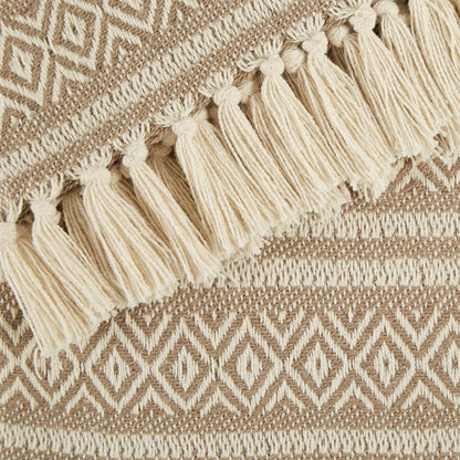 DII Global Diamond Stripe Woven Throw, 50x60-Inch, Mineral