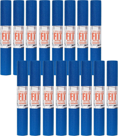 12 or 16-Pack Value Yoga Mat, 68" x 24" Non Slip Exercise Mat, 3mm Thick Gym Mat, Bulk Non Toxic Yoga Mats for Schools and Studios
