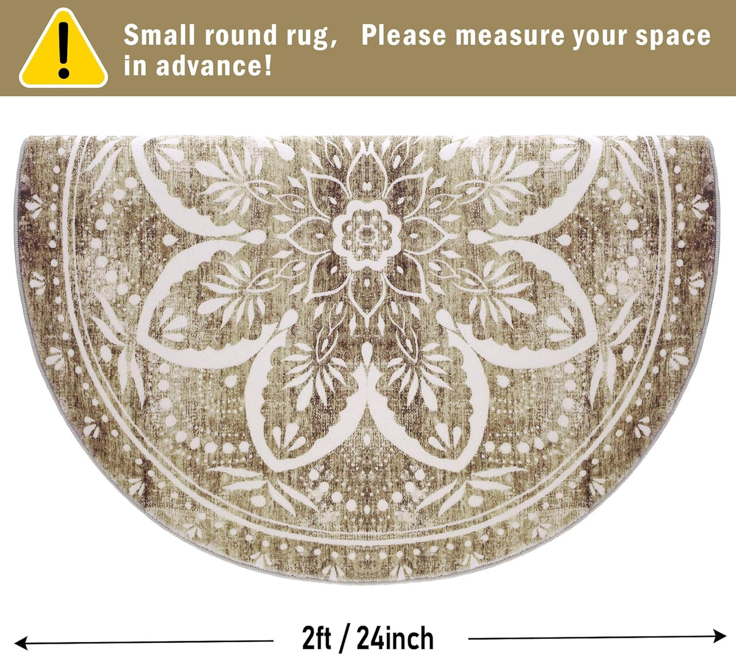 Carvapet 4ft Washable Round Rugs, Modern Abstract Circle Rug, Non Slip Rubber Backing Foldable Low Pile Carpet for Living Room Bedroom, 4ft Red/Orange Rug