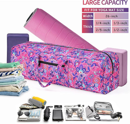 Boulder Bee | Yoga Mat Bag | Large Yoga Mat Carrier with Wet Pocket | Yoga Gifts | Gym Tote Bag for Women