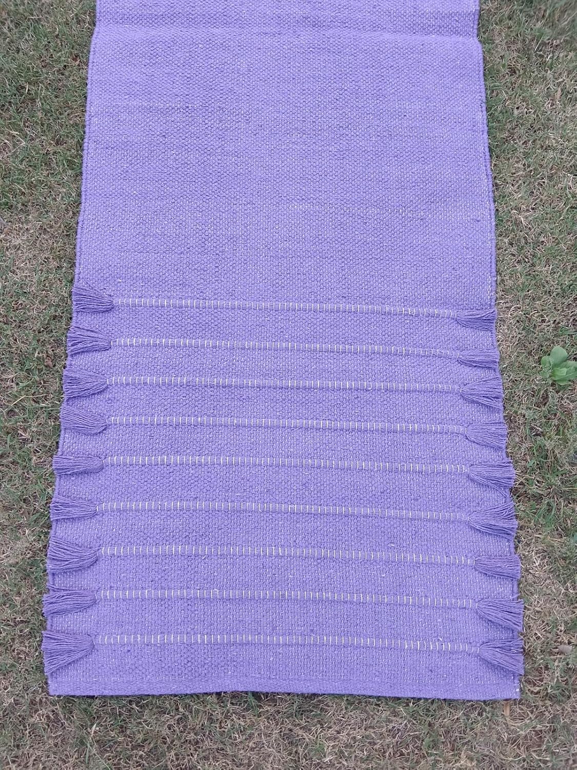 Jaipur art & Rugs Organic Cotton Yoga Mat - Eco-Friendly Hand-Woven Rug - Non Slip & Thick (24”x72”x5mm) for Everyday Fitness at Home - Comfortable Extra-Long