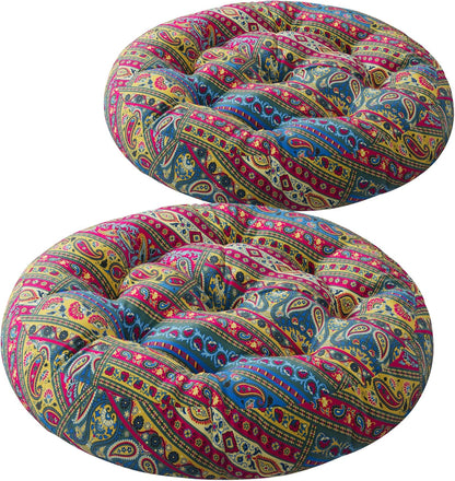 Codi Boho Floor Pillow, Large Meditation Cushion for Adults, Square Pillows Seating for Yoga Living Room Tatami Sitting Home Decor, Memory Foam Added, 22x22 Inch, Multi Patchwork