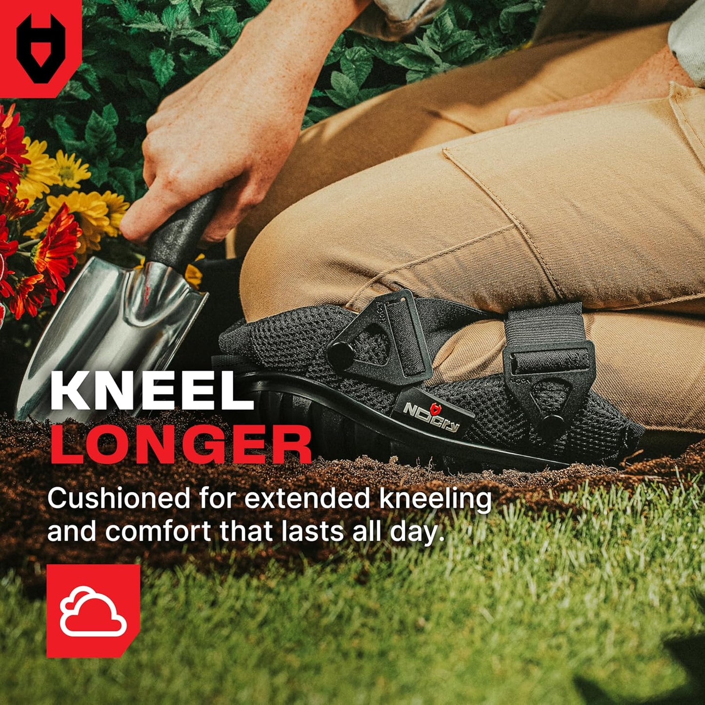 NoCry Professional Construction Knee Pads for Men and Women with Non-Slip Heavy Duty Cap and Ankle Support — Thick Foam and Gel Cushioning — Reinforced, Adjustable Straps and Military Grade Rivets