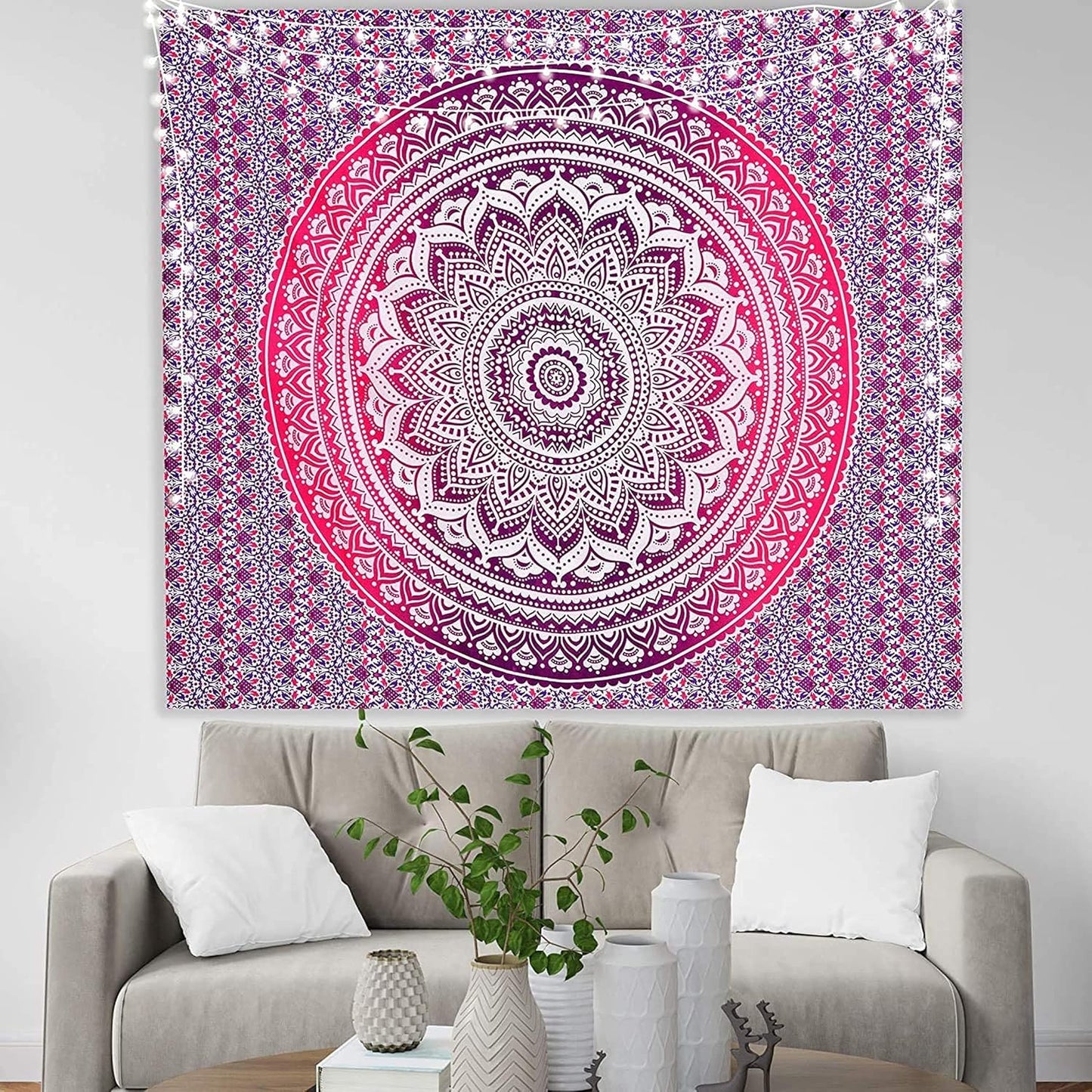 raajsee Indian Cotton Green Tapestry Mandala Wall Hangings- Tapestry For Bedroom - Indie Wall Tapestry Hippie Room Decor - Boho Small Tapestrys Aesthetic 30x40 Inches