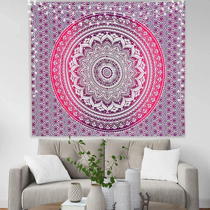 raajsee Indian Cotton Green Tapestry Mandala Wall Hangings- Tapestry For Bedroom - Indie Wall Tapestry Hippie Room Decor - Boho Small Tapestrys Aesthetic 30x40 Inches