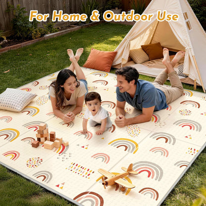 Extra Large Baby Play Mat 79x70, Foldable Baby Play Mat for Floor, Waterproof, Safe & Thick Playmats for Babies and Toddlers, Non-Slip Backing Safe for Crawling&Tummy Time, Indoor & Outdoor Use