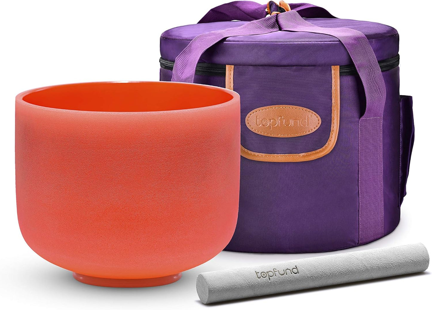 TOPFUND Pink Purple F Note Crystal Singing Bowl Heart Chakra 8 inch with Suede Mallet