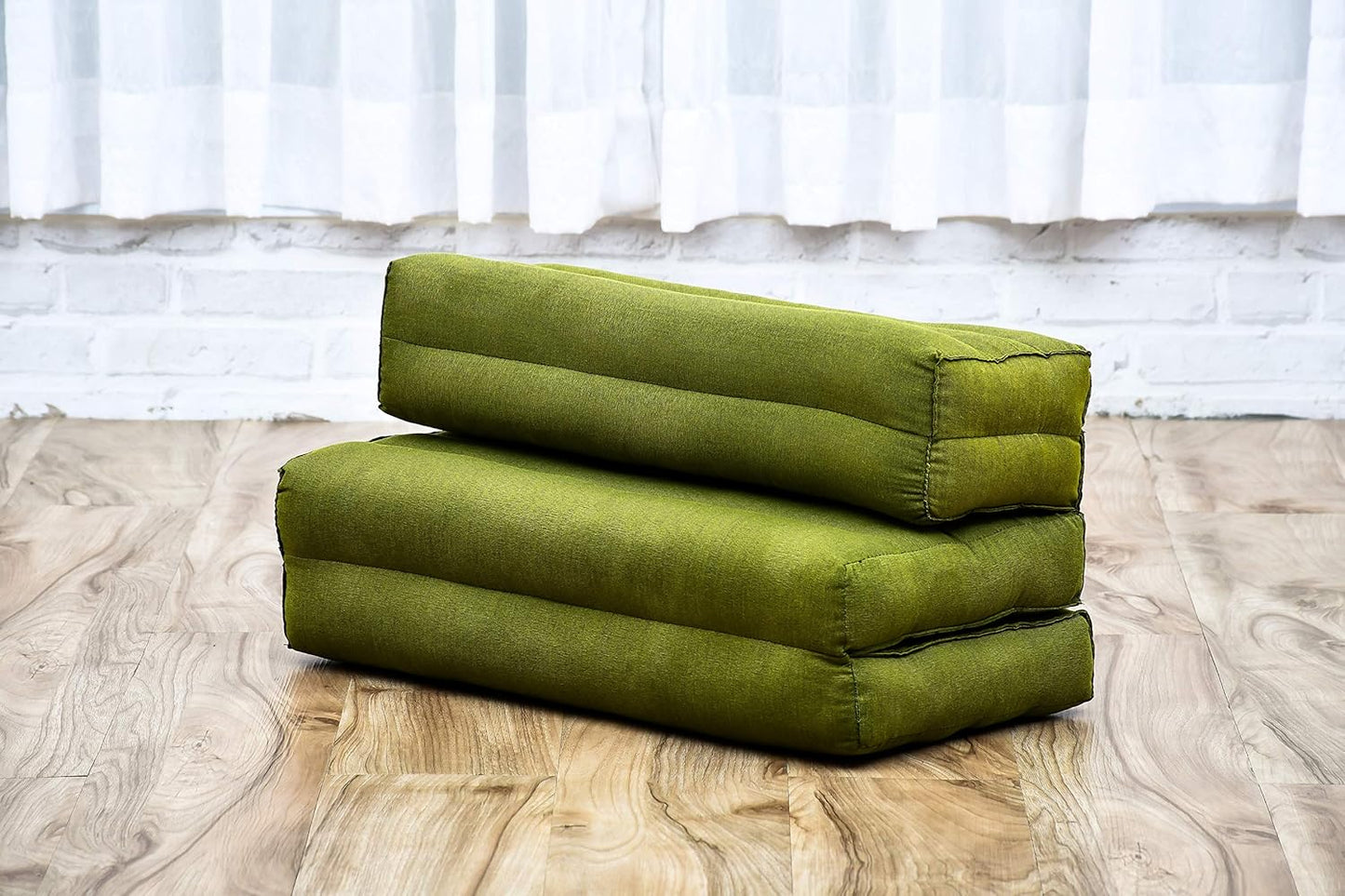 Leewadee Foldable Floor Mattress – 2 in 1 Floor Meditation Mat for Yoga and Relaxation, Seating Futon with Kapok