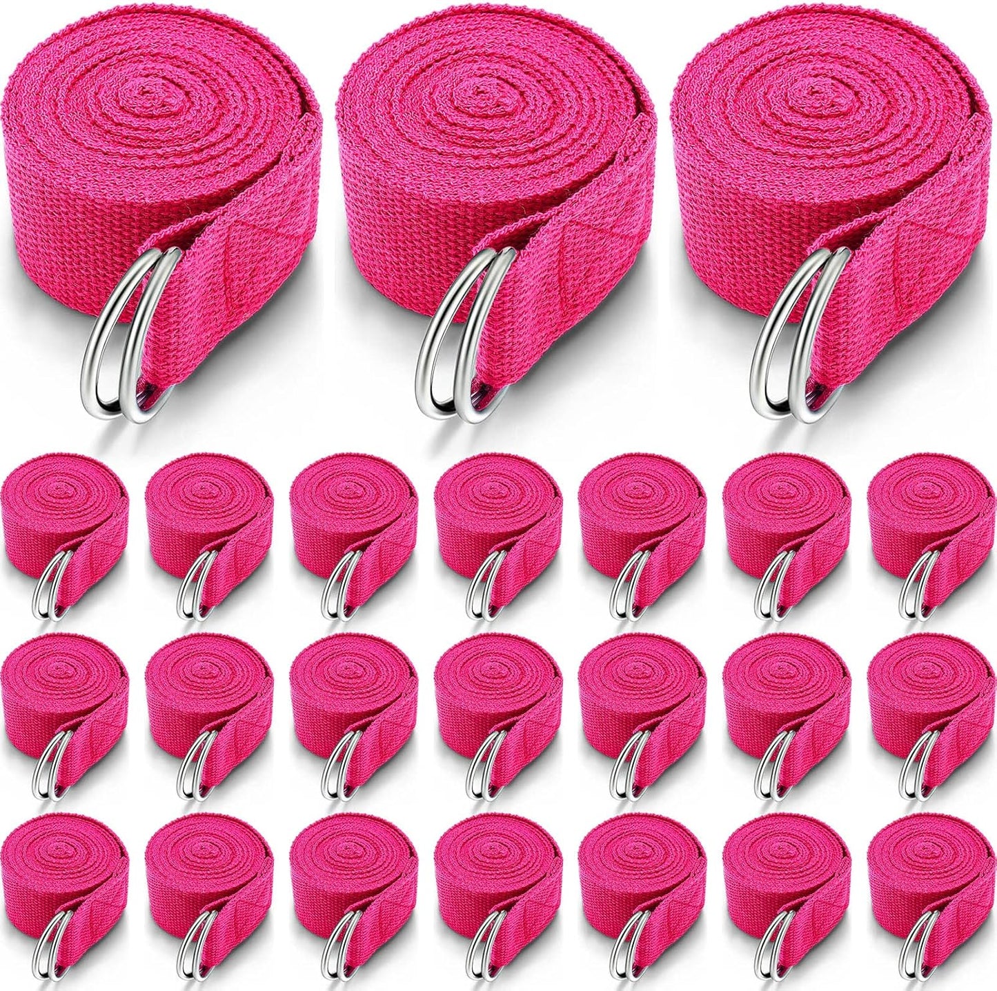 Leyndo Yoga Strap Stretching Pilates Exercise Adjustable Straps 6 ft Non Elastic Yoga Belt with Adjustable D Ring Buckle for Pilates Gym Workouts Fitness