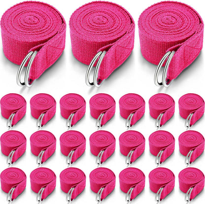 Leyndo Yoga Strap Stretching Pilates Exercise Adjustable Straps 6 ft Non Elastic Yoga Belt with Adjustable D Ring Buckle for Pilates Gym Workouts Fitness