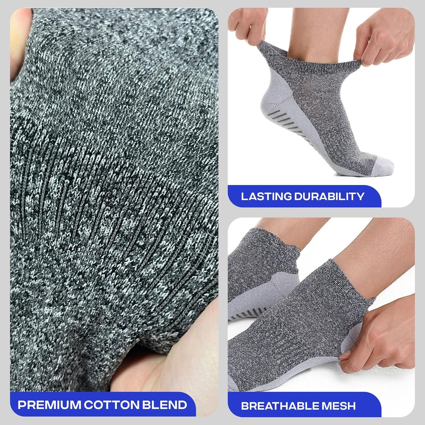 COOLMATE Mens Grip Socks Men Non Slip Size 6-10-13-14, Non Slip Pilates Yoga Socks for Men with Grips, Gifts for Men