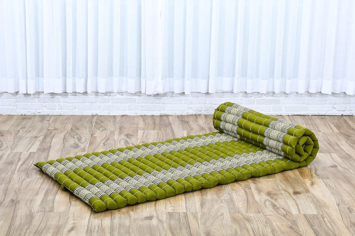 Leewadee - Kapok Roll Mat – Handcrafted Folding Sleep & Relaxation Mattress from Thailand, Ideal as Guest Bed, Camping Mat, Yoga Mat or Traditional Futon, 75 x 39 inches, Anthracite