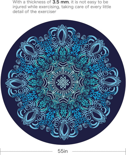 Pilates Mat Round Oversize Yoga Mat Suede Rubber Non-Slip Dia 140cm Exercise Mat Meditation Mat Workout Mat for Home Outdoor