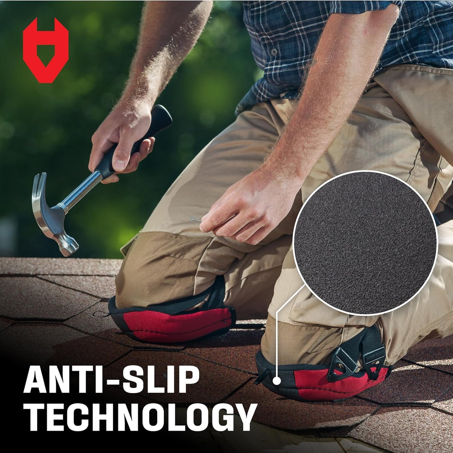 NoCry Flooring Knee Pads for Men with Extra-Wide Gel & Thick Foam Cushion — Floor-Safe Anti-Slip Leather Kneepads for Construction Work with Reinforced Adjustable Straps and Military-Grade Rivets