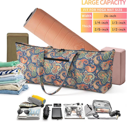 Boulder Bee | Yoga Mat Bag | Large Yoga Mat Carrier with Wet Pocket | Yoga Gifts | Gym Tote Bag for Women