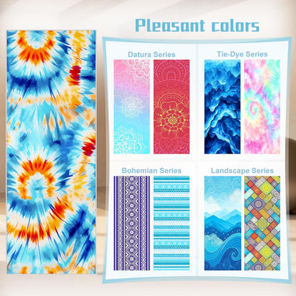 Yoga Mat Towel,Hot Yoga Towel High-Definition Pattern,Machine Washable with Ultra-Absorbent Yoga Towels for Hot Yoga Non Slip for Fitness,Exercise,Pilates,72 x 27 in,Pink and Green Gradient