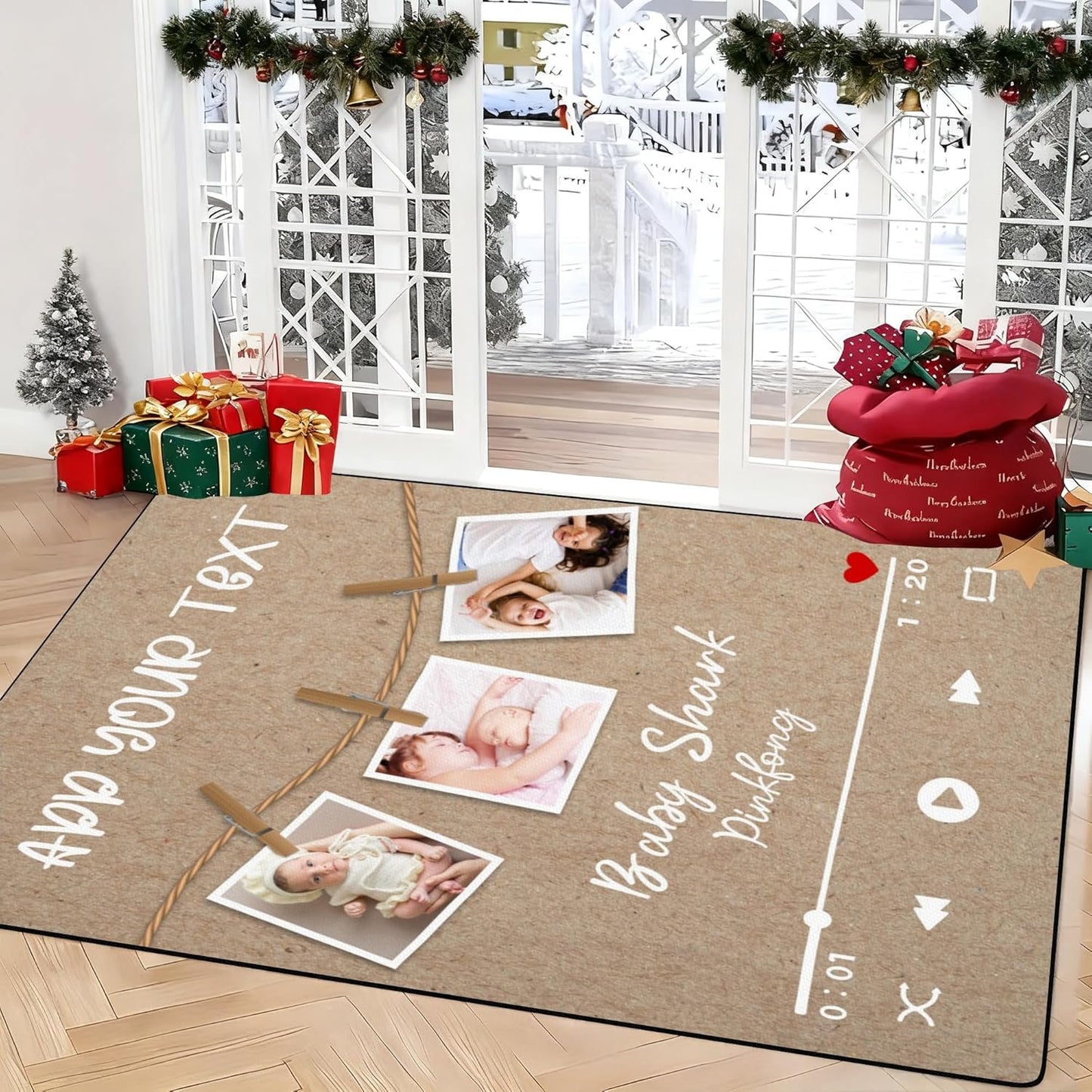 Personalized Family Name Initials Monogram Pink Rug, Shining Butterfly Printed Carpets for Girls Kids Butterfly Theme Living Room Indoor Bedroom Decor 5'×7' Soft Polyester Yoga Mat