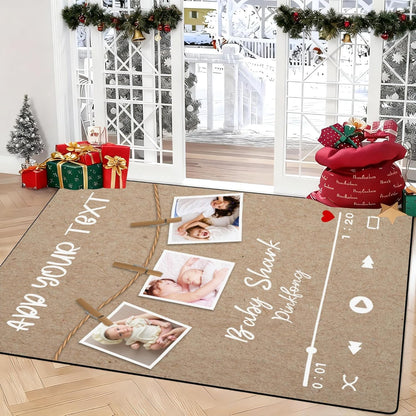 Personalized Family Name Initials Monogram Pink Rug, Shining Butterfly Printed Carpets for Girls Kids Butterfly Theme Living Room Indoor Bedroom Decor 5'×7' Soft Polyester Yoga Mat
