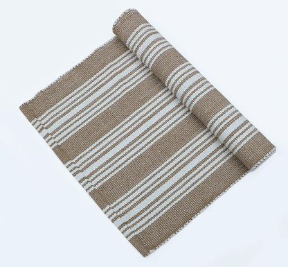 Hand Woven 100% Cotton Yoga Mat- Thick Handloom Made in India- for Gym Floor Exercise - Runner for Bedroom