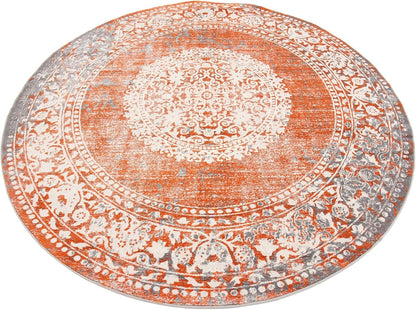 Unique Loom New Classical Collection Area Rug - Olwen (4'Round, Purple/ Gray)