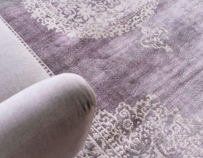 Unique Loom New Classical Collection Area Rug - Olwen (4'Round, Purple/ Gray)